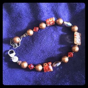 Emily Ray topaz and burgundy bracelet